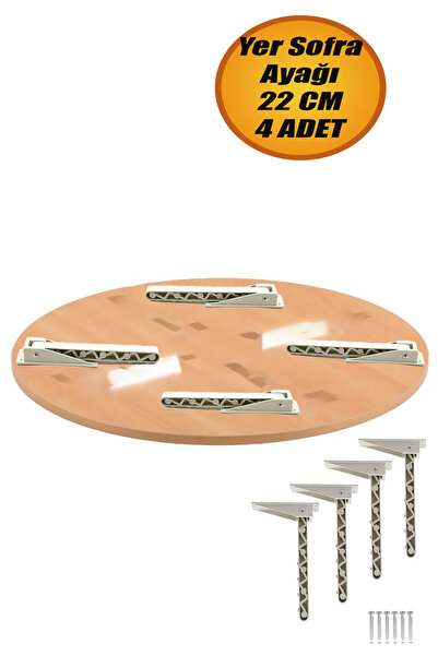 NUBLADO Yer Sofra Sofrası  Ayağı Plastik Katlanır Yer Sofrası Sini Altı 22 Cm...