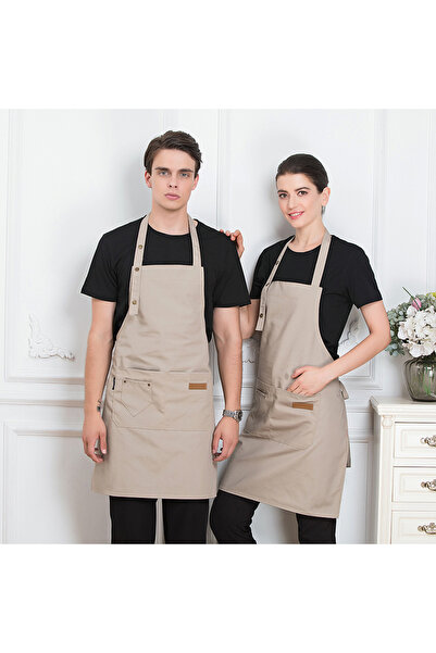 Choice Khaki Custom Brand Logo Kitchen Aprons For Woman Men Chef Work Grill R...
