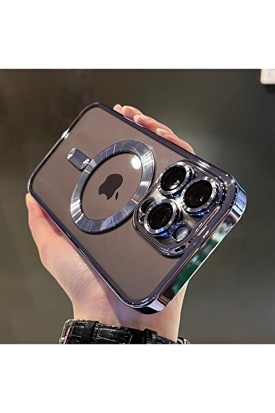 Choice For iPhone 15 ProMax Sierra Blue Luxury Magnetic Plating Clear Case Fo...