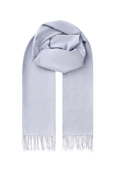 Silk and Cashmere Gri El Dokuması Saf İpek Şal
