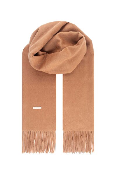 Silk and Cashmere Camel Rose Saf Kaşmir Şal