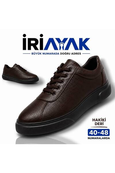 İriayak Large Size Genuine Leather 40-48 / Comfortable Sole Casual Shoes / Me...
