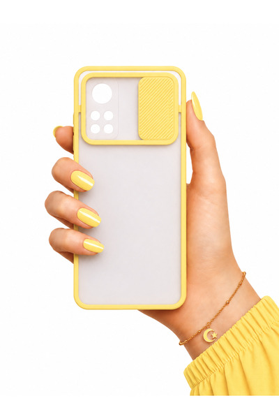 noktaks Xiaomi Mi 10t Pro 5g Kılıf Kamera Sürgü Mat Arka Yüzey Renkli Çerçeve...