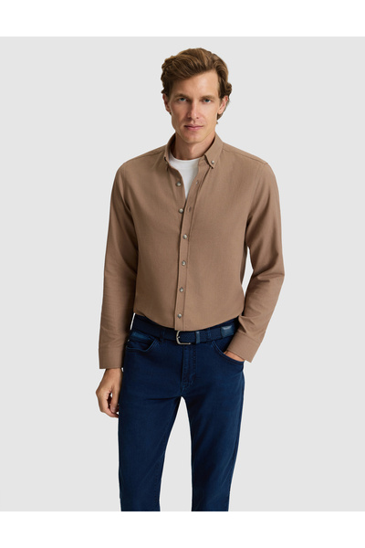 Pierre Cardin Mink Slim Fit Long Sleeve Shirt 50316751-Vr052
