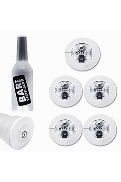 Choice3 Round 6cm White 5pcs 5pcs Set LED Luminous Coasters Light Up Glass Dr...