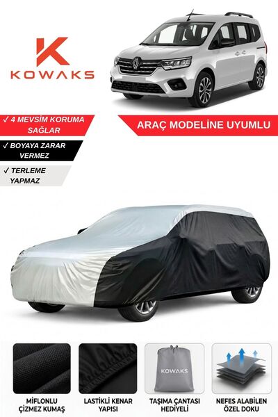 KOWAKS Renault Kangoo Oto Branda, Araba Brandası, Siyah-Gri