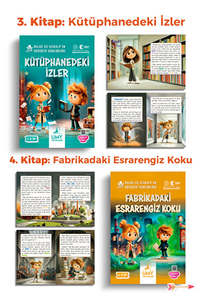 UMY Yayınları Bilge ve Gökalp'in Dedektif Günlükleri - 1St and 2Nd Stories That Develop Logic, Attention, and Problem-Solving Skills for Classroom Children