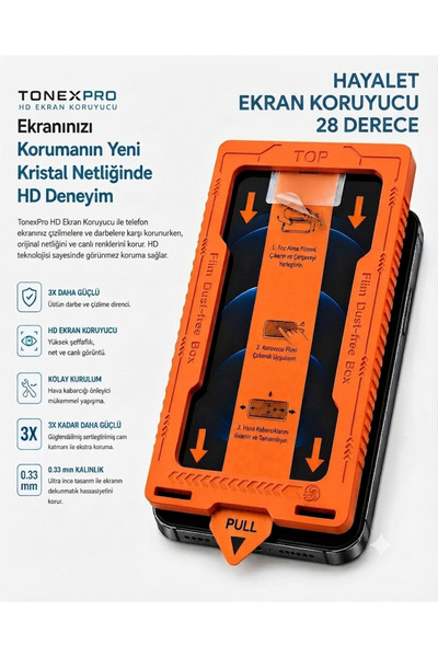 tonex iPhone 16 Pro Tak Yapıştır Hayalet Ekran Koruyucu