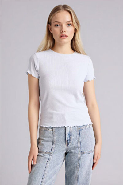 DeFacto Fitted Crew Neck Ribbed Camisole Short Sleeve T-Shirt K7064Az26Sp