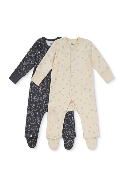 MOTHERCARE Erkek Bebek Tulum Uzay Baskılı Çıtçıtlı Bisiklet Yaka Long Sleeve ...