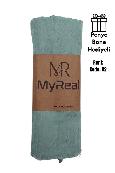 MyReal شال من خيزران الكراش باللون الأخضر المائي - نسيج طبيعي لا يحتاج للكي (...