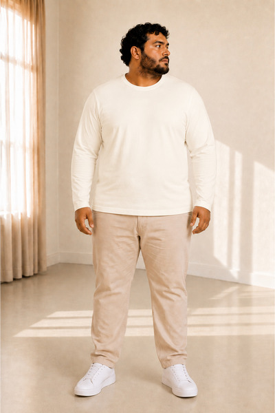 sngl tekstil Men's Plus Size Oversize Long Sleeve T-Shirt (3XL–9XL)