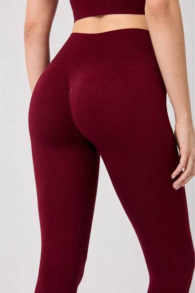 FOREVER MORE Aura model high waist gathering detail seamless leggings