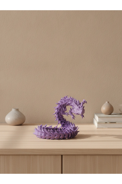 Eklemli Ejderha 3 Renkli 48 Cm - Dekoratif 3D Maket Hediyelik 2,5cm