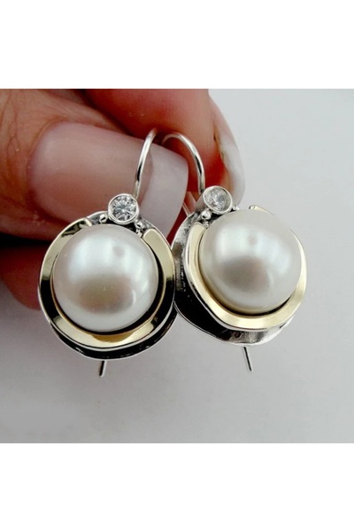 Choice Style 1 1Pair Retro Round Simulated Pearl Earrings For Women Jewelry D...