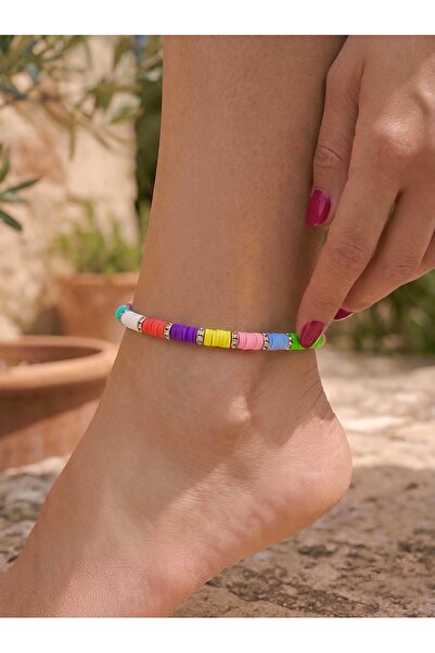 Beykan handmade Mixed Fimo Anklet with Elastic Band