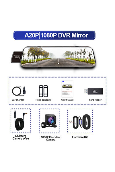 Choice6 مسجل فيديو للسيارة بشاشة لمس 10 بوصات طراز A20P-6M RCC-BL بذاكرة 32 ج...