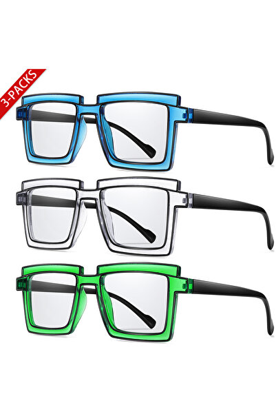 Choice5 LH1-3-4 3 Pairs Oversize Transparent Sunglasses Women Sketch Line Sha...