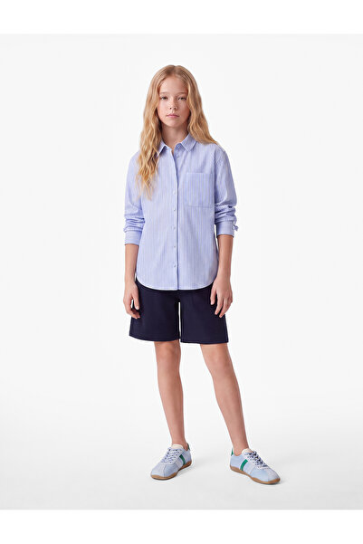 Koton Elastic Waist, Pleated Detail, Pocketed Cotton Shorts