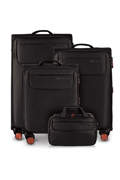 WINGS BRAND Set de 3 valize TERN + geantă de mână Wings NEGRU