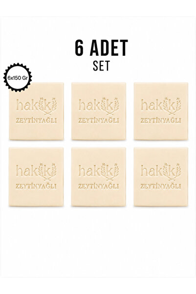 Hakiki Store 6 Pieces of Natural Olive Oil Soap 150 Gr |   Gentle and Effecti...