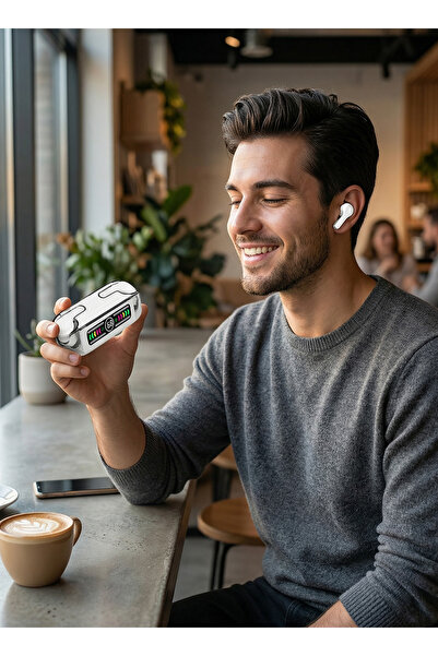 Yallabena سماعات أذن لاسلكية Bluetooth 5.3 بعلبة شحن شفافة وشاشة رقمية، سماعا...
