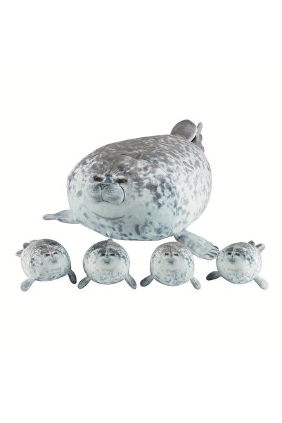 Choice Set 40cm Plush Blob Seal Pillow Mother with Four Kids Seal Chubby 3D N...