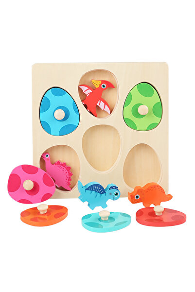 Choice Wood Dinosaur Jigsaw Puzzle for Kids Multi-layer Wooden Peg Puzzle Ear...