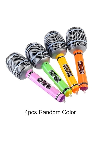 Choice 4Pcs 4pcs Inflatable Microphones Random Color Blow up Microphone Toys ...
