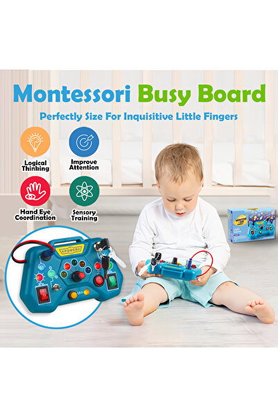 Choice BLUE-MT028 1pcs Montessori Busy Board Toys for Toddlers Gifts for 3 Ye...