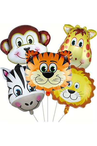 Choice other 5pcs 5pcs Jungle Safari Animals Head Foil Balloons Tiger Zebra G...