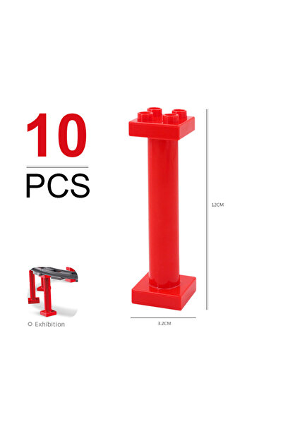 Choice6 10pcs Big Building Blocks Train Traffic Light Grey Track Set Schienen...