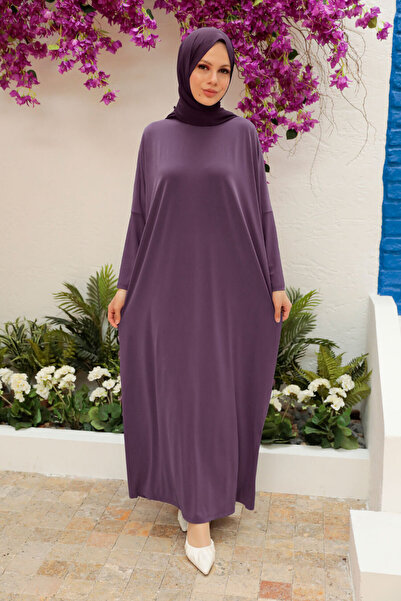 Neva Style Batwing Sleeve Dark Dusty Rose Hijab Ferace 17801Kgk