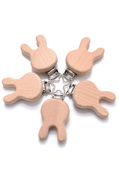 Choice18 Style 12 5pcs Woode Pacifier Baby Beech Wooden Animal Pacifier Metal...