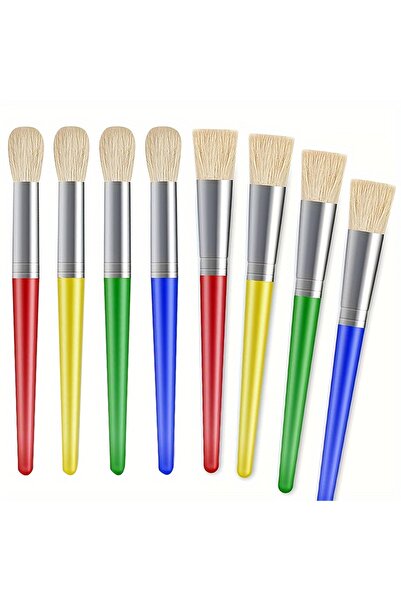 Choice Paint Brushes for Kids, 8 Pcs Big Washable Chubby Toddler Paint Brushe...