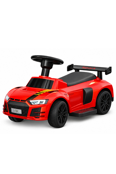 StarMarz Premium Red Sports Ride-On Car, Foot-to-Floor Push with Backrest, Li...