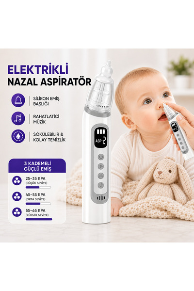 Enshall Şarjlı Çocuk Burun Temizleme Makinesi Kolay Temizlenebilir 3 Kademeli...