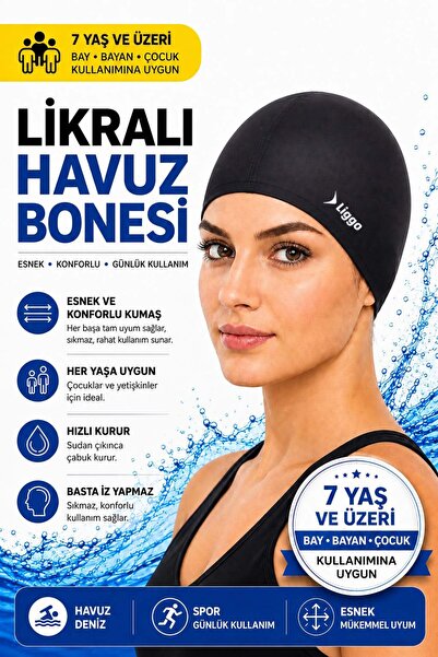 Liggo Likralı Bez Bone Havuz Bonesi Deniz Bonesi Yüzme Bonesi