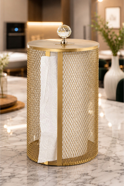 ANGDESİGN Metal Basket Paper Towel Holder-Antique •• Napkin Holder Towel Napk...