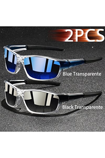 Choice4 BlueTransp-BlackTran 2PCS Fashion Vintage Eyewear Clear Driving Fishi...