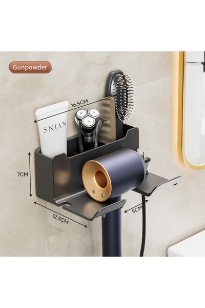 Choice B-Gray-1pcs Hair Dryer Holder Wall Mounted Hair Straightener Dryer Hai...