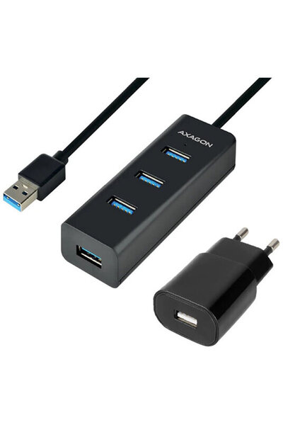 Axagon Hub USB HUE-S2BP 4x USB 3.0, cablu 1.2m, incarcare micro USB