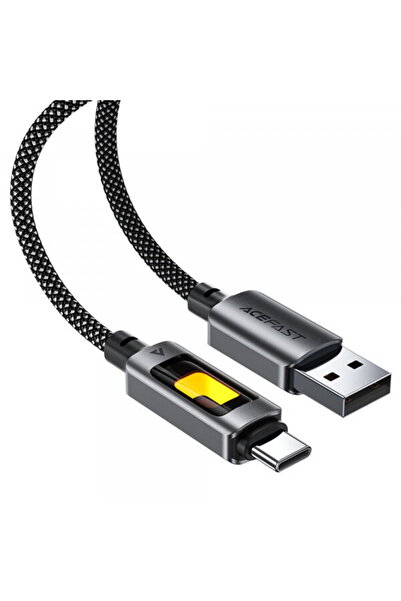 Acefast Cablu Date si Incarcare USB-A - USB-C C21-04, 18W, 1.2m, Negru