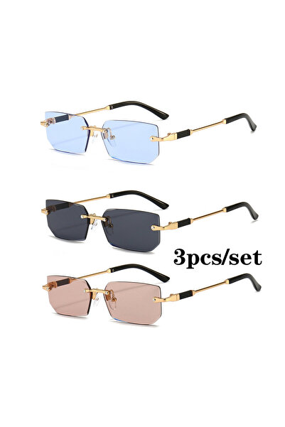 Choice4 MULTI 3pcs-189 Fashion Rimless Rectangle Sunglasses Popular Women Men...
