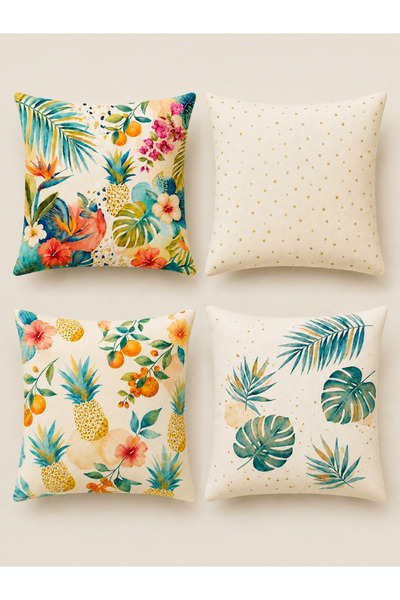 PİKKO HOME Tropic Breeze 4-Piece Digital Print Polyester Laundry Bag Set (Kr)