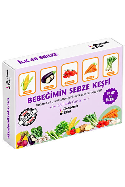 akademik zeka Bebeğimin Sebze Keşfi Zeka Kartları