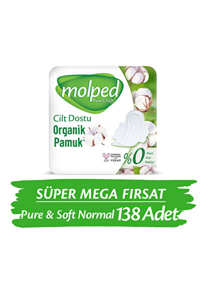 Molped Pure Soft Sanitary Pad - Normal, Super Mega, 46 Pieces, X 3 Pieces