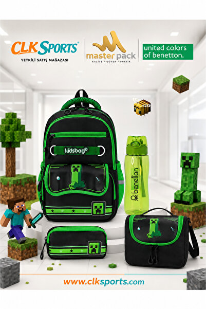 CLK SPORTS KİDSBAG Ultra Lux Okul Çantası, Beslenme Çantası, Kalemlik, Çelik ...