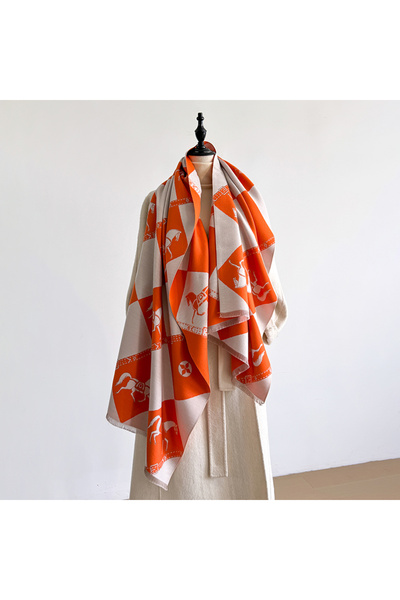 Choice1 Orange Women's Winter Luxury Thick Warm Pashmina Wrap Imitation Cashm...