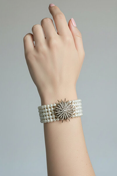 FUYA JEWELLERY Işıltılı Yıldız Detaylı İnci Bileklik